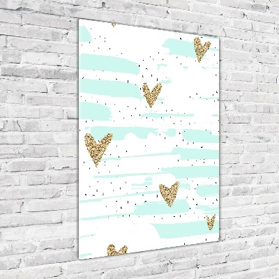 Bild aus glas vertikales Herzen und Punkte