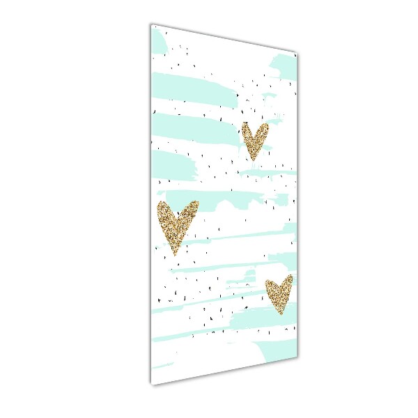 Bild aus glas vertikales Herzen und Punkte