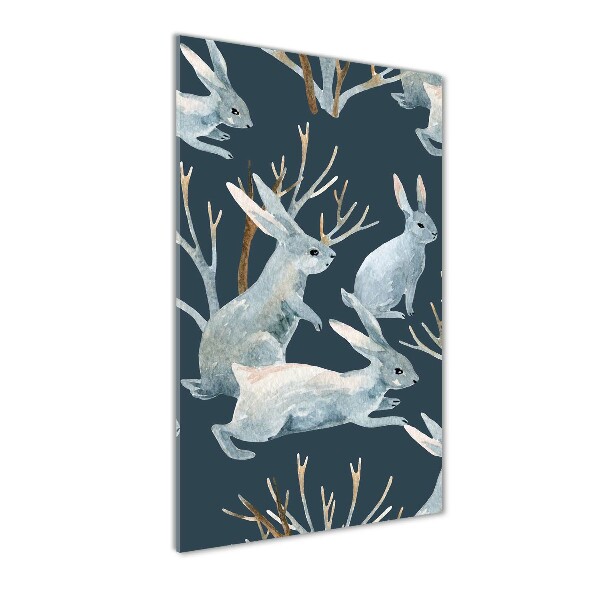 Glasbild vertikales Kaninchen