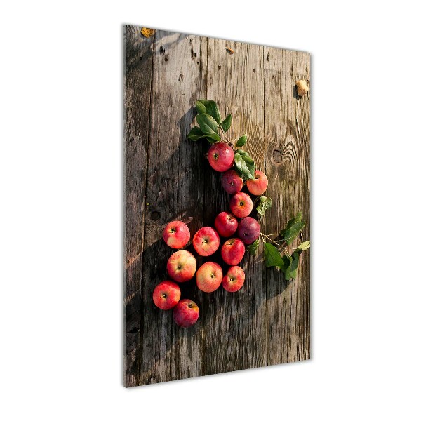 Foto auf glas vertikales Äpfel auf dem Tisch