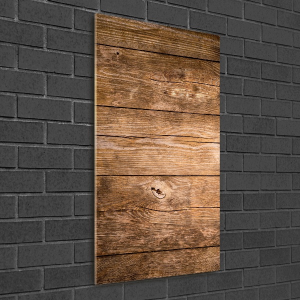 Bild aus glas vertikales Holzhintergrund