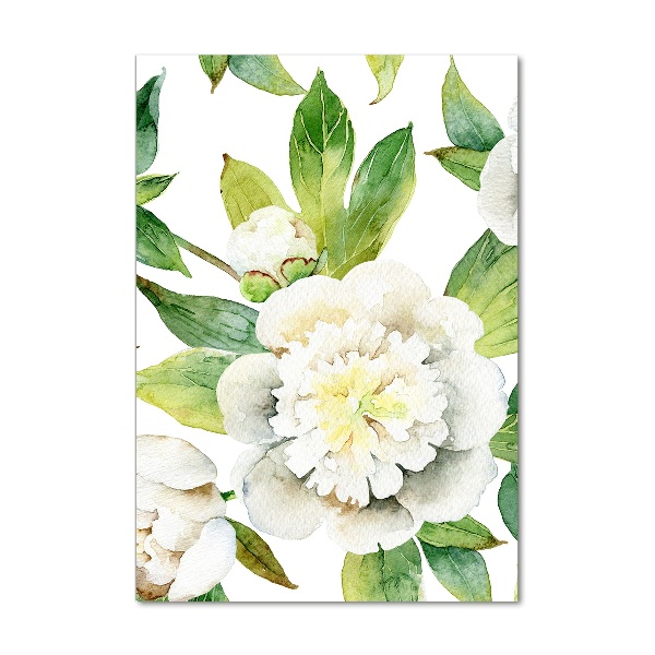 Bild aus glas vertikales Pfingstrosen