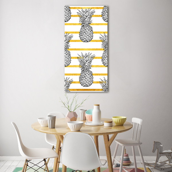 Bild aus glas vertikales Ananasstreifen