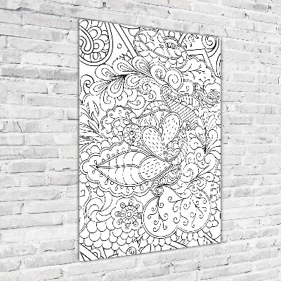 Foto auf glas vertikales Zentangle-Hintergrund