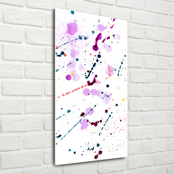 Glasbild vertikales Bunte Flecken