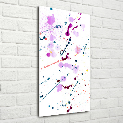 Glasbild vertikales Bunte Flecken
