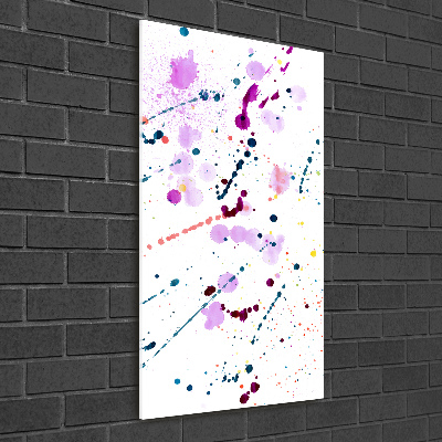 Glasbild vertikales Bunte Flecken