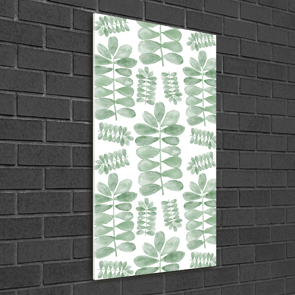 Bild aus glas vertikales Eukalyptusblätter