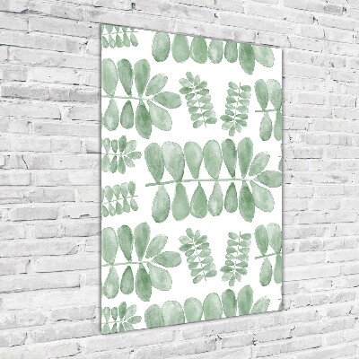 Bild aus glas vertikales Eukalyptusblätter