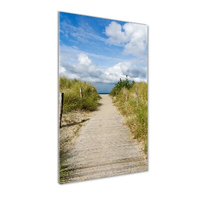 Bild aus glas vertikales Weg zum Strand
