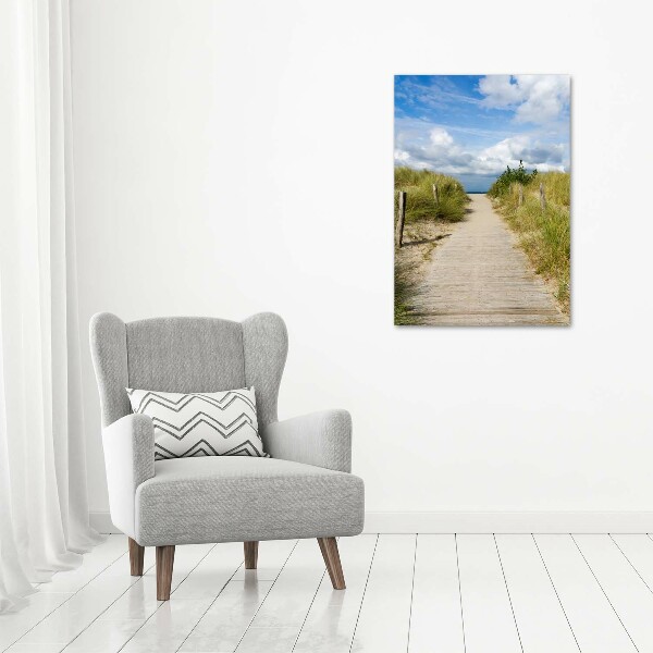 Bild aus glas vertikales Weg zum Strand