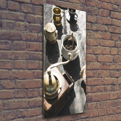 Bild aus glas vertikales Kaffeemühle