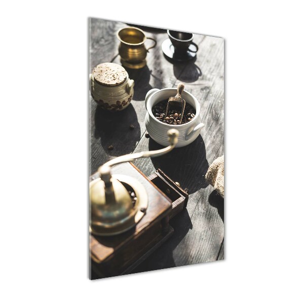 Bild aus glas vertikales Kaffeemühle