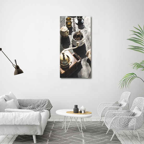 Bild aus glas vertikales Kaffeemühle