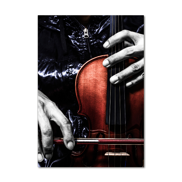 Glasbild vertikales Violine