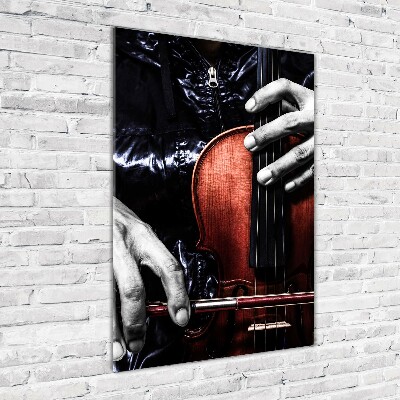 Glasbild vertikales Violine