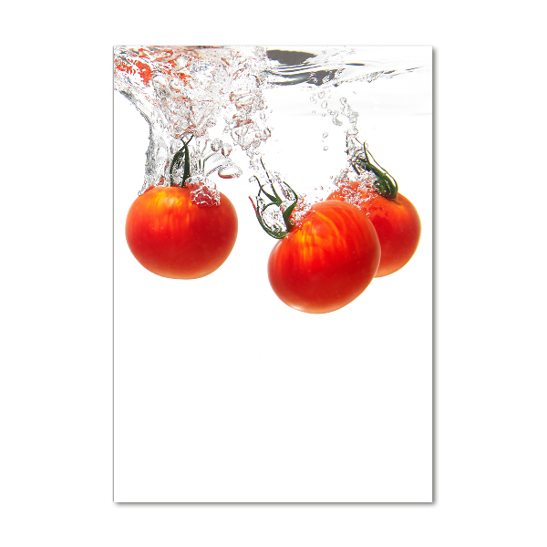 Glasbild vertikales Tomaten unter Wasser