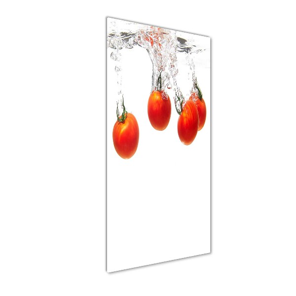 Glasbild vertikales Tomaten unter Wasser