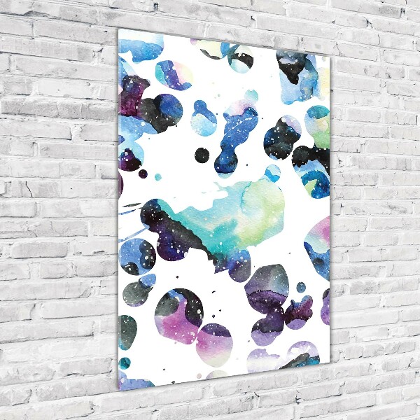 Glasbild vertikales Farbenfrohe Galaxie