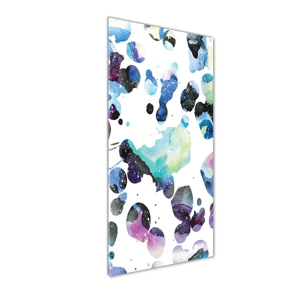 Glasbild vertikales Farbenfrohe Galaxie