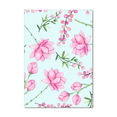 Foto auf glas vertikales Blüten und Beeren