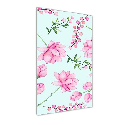 Foto auf glas vertikales Blüten und Beeren