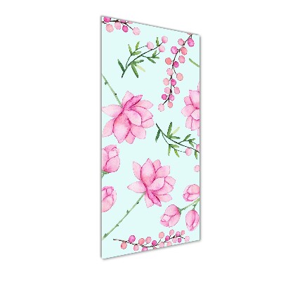 Foto auf glas vertikales Blüten und Beeren