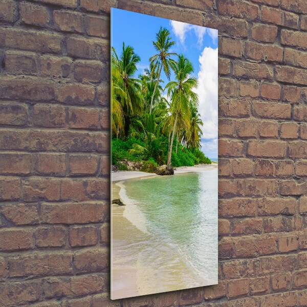 Glasbild vertikales Tropischer Strand