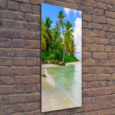 Glasbild vertikales Tropischer Strand