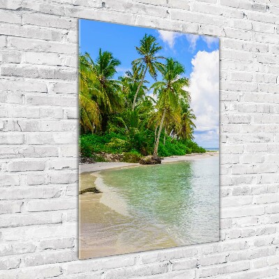 Glasbild vertikales Tropischer Strand