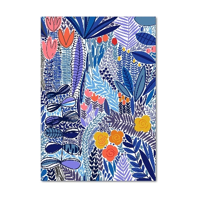 Bild aus glas vertikales Tropische Blumen