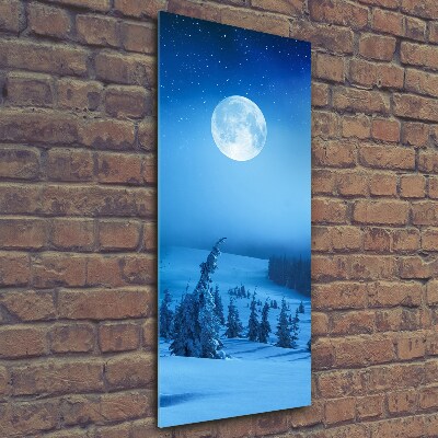 Glasbild vertikales Vollmond