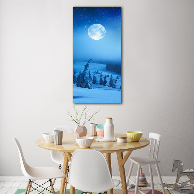 Glasbild vertikales Vollmond