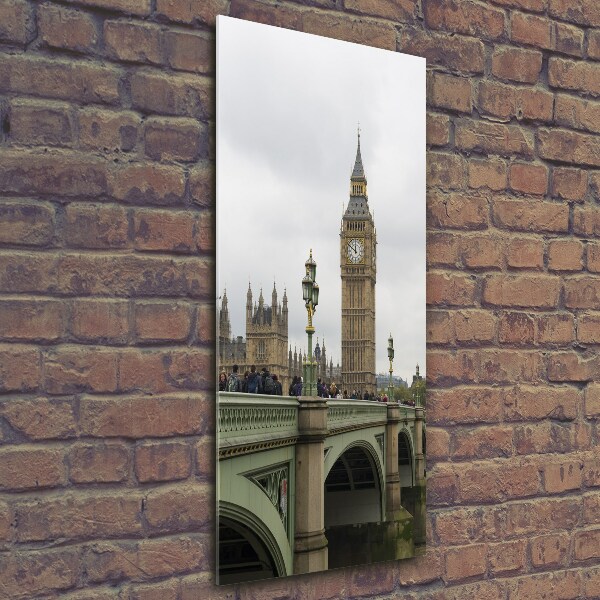 Glasbild vertikales Big Ben London