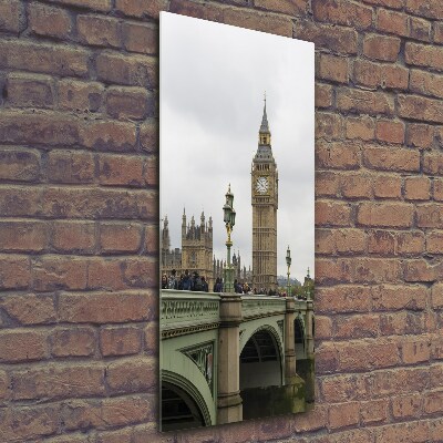 Glasbild vertikales Big Ben London