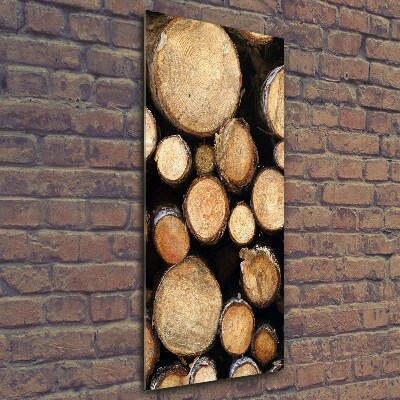 Bild aus glas vertikales Holzstämme