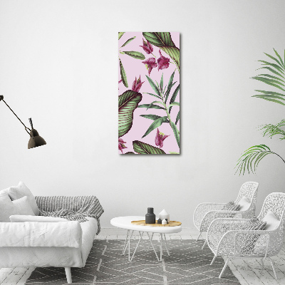 Glasbild vertikales Hawaiianisches Muster