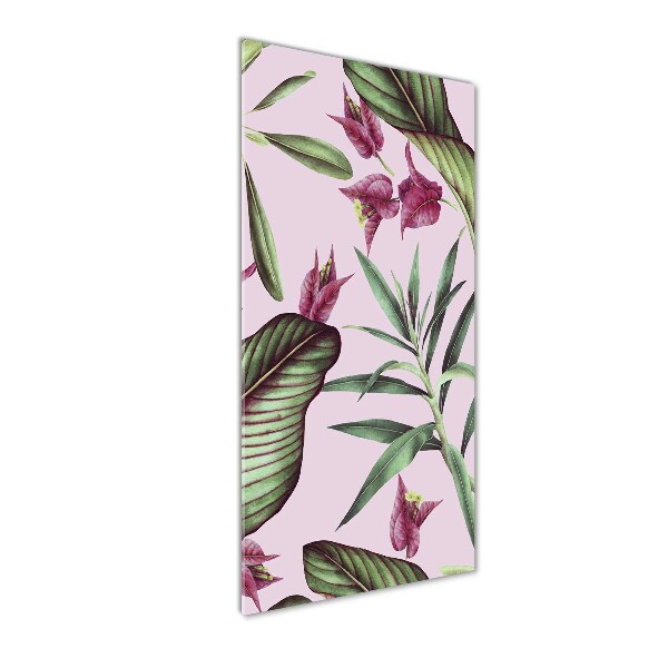 Glasbild vertikales Hawaiianisches Muster