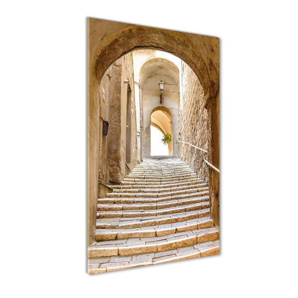 Glasbild vertikales Enge Straßen