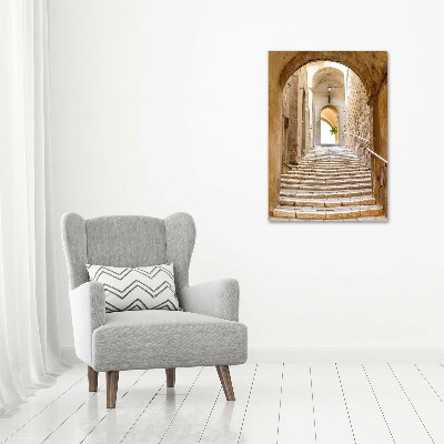 Glasbild vertikales Enge Straßen