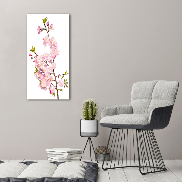 Foto auf glas vertikales Kirschblüten