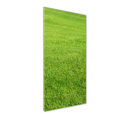 Glasbild vertikales Grünes Gras