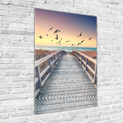 Foto auf glas vertikales Weg zum Strand