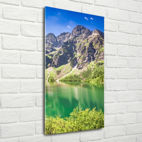 Bild aus glas vertikales Das Meeresauge der Tatra-Berge