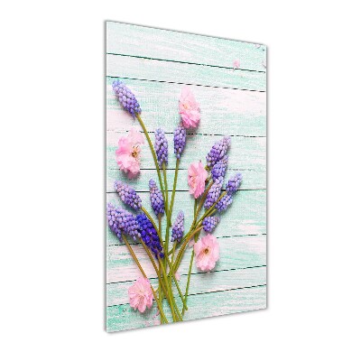 Glasbild vertikales Traubenhyazinthe