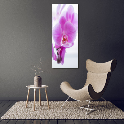 Glasbild vertikales Rosa Orchidee