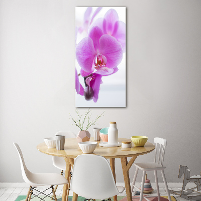 Glasbild vertikales Rosa Orchidee