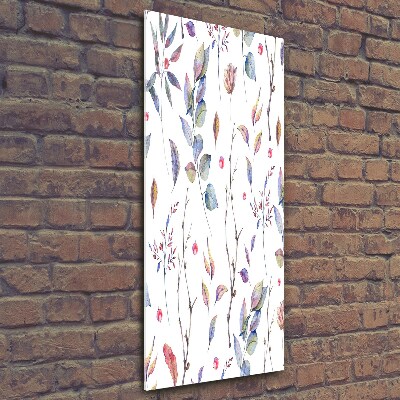 Glasbild vertikales Eukalyptusblätter