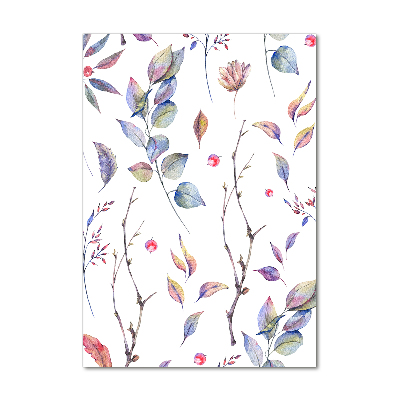 Glasbild vertikales Eukalyptusblätter