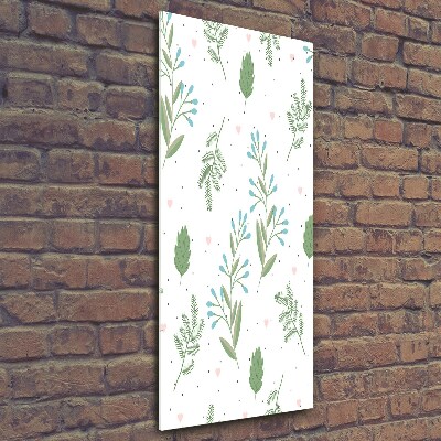 Bild aus glas vertikales Blätter und Herzen